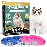 Flea Collar for Cats, Cat Flea and Tick Collar, 4 Pack, 32 Months | Waterproof, Adjustable, and Lightweight for Cats and Kittens. Four Collars Offer 32 Months and Start Within 24 Hours.