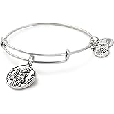 Alex and Ani Divine Guides Expandable Bangle Bracelet for Women, Saint Anthony of Padua Charm, Rafaelian Finish, 2 to 3.5 in