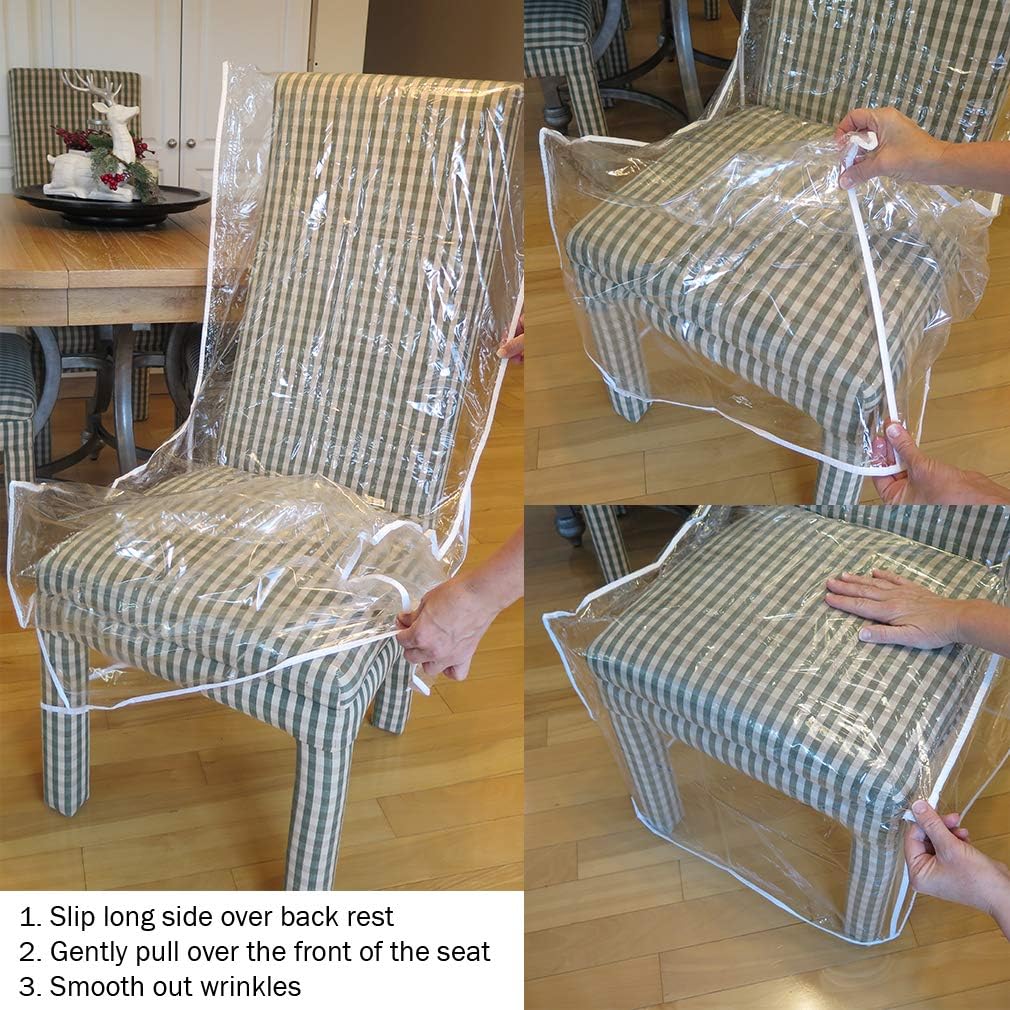 Evelots Dining Room Chair Protector-Clear-No Dust/Spill/Pet Hair/Pet Claws-Set/4: Home & Kitchen