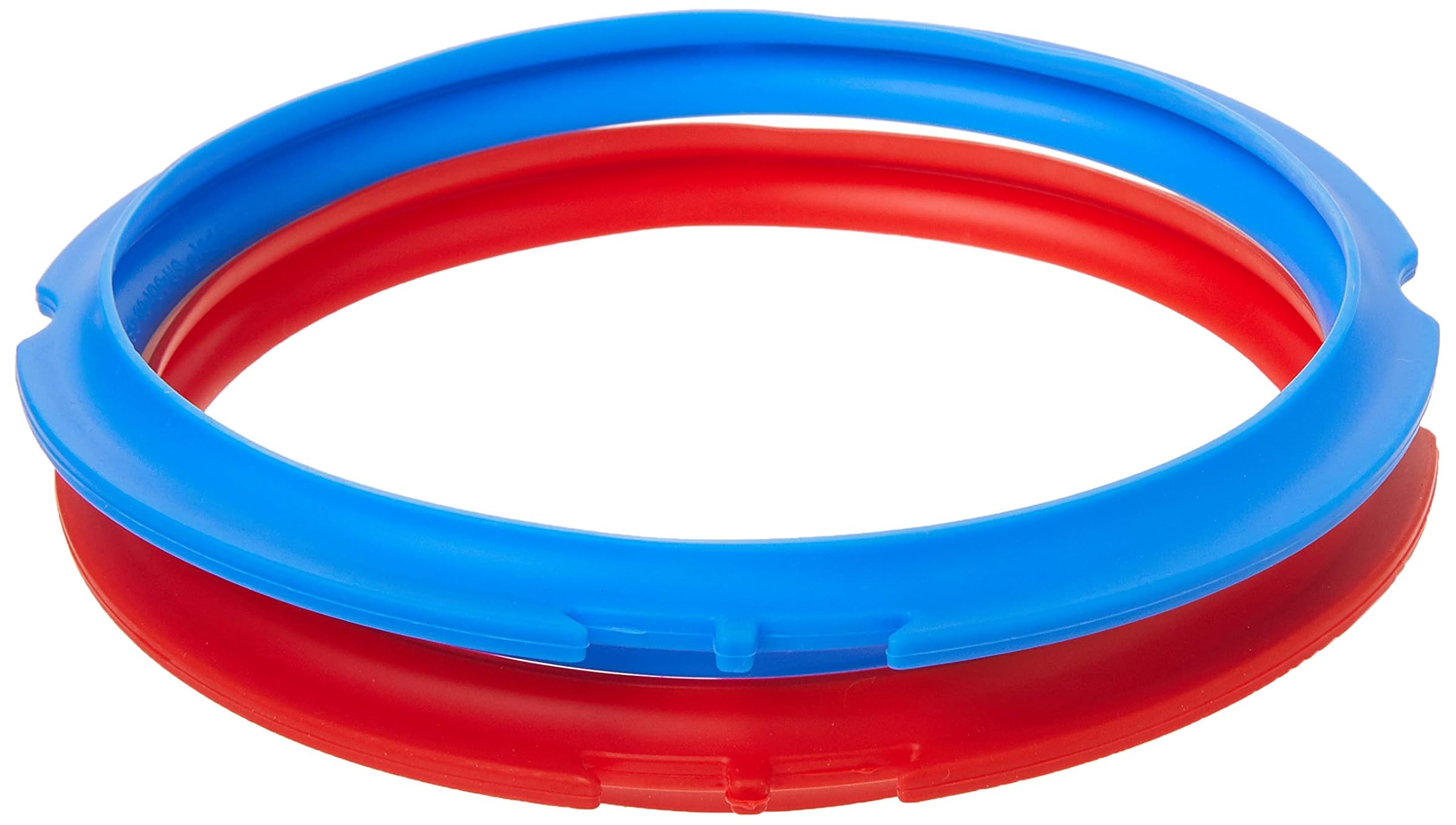 Twin Pack Clear White Instant Pot Ceiling Ring for 5 Quart/L or 6 Quart/L Models, blue/red