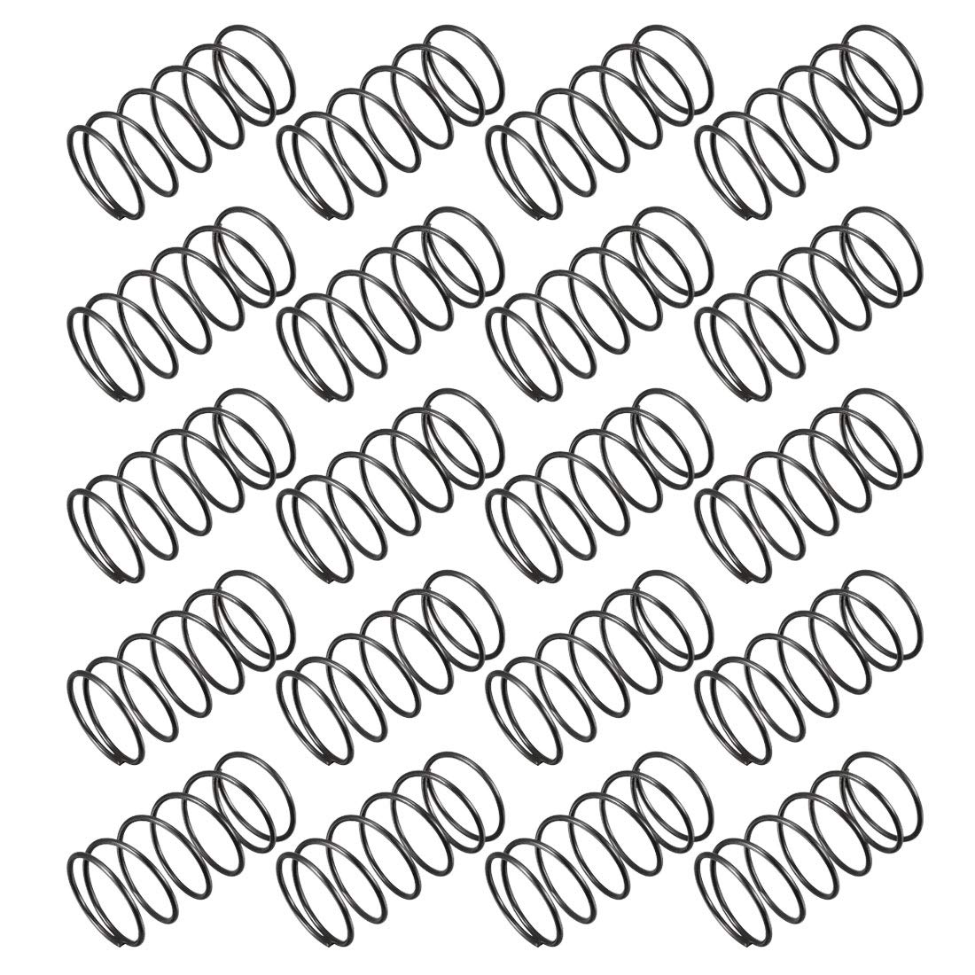 sourcingmap Compression Spring - 1.2mm Wire Dia , 20mm OD , 40mm Free Length Spring Steel Extension Spring,Black,20Pcs