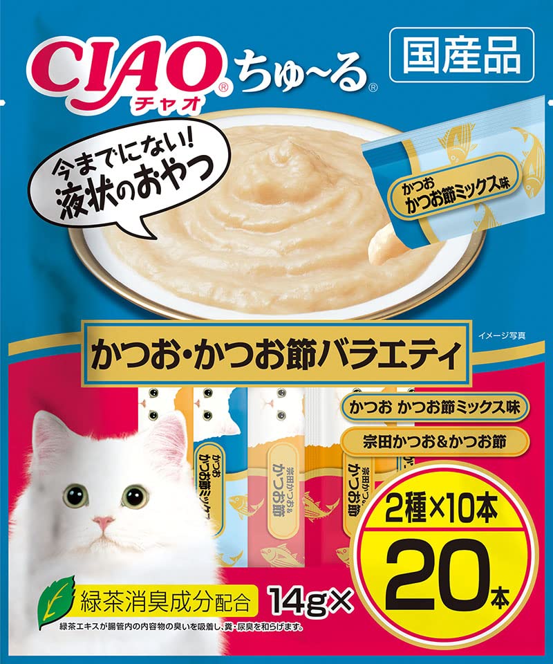 チャオ (CIAO) ちゅ~る かつお・かつお節バラエティ 20本 猫用おやつ 幅狭タイプ商品画像