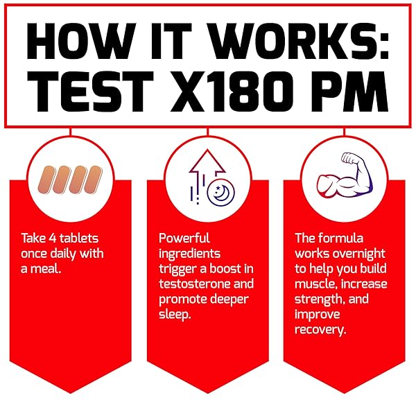 FORCE FACTOR TEST X180 PM, 2-PACK, TESTOSTERONE BOOSTER FOR MEN, OVERNIGHT TESTOSTERONE SUPPLEMENT TO BUILD MUSCLE, INCREASE STRENGTH, AND PROMOTE DEEPER, HEALTHIER SLEEP AND RECOVERY, 240 TABLETS