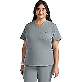 ave. Lex Women’s Scrub Top, Tunic Style, 4-Way Stretch Fabric, Comfort, Easy Care Women’s Scrubs, Wrinkle-Resistant, For Nurses & Medical Professionals, Machine Washable (XL, Gray)