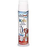 Aquafresh Kids Pump Cavity Protection Bubble Mint Fluoride Toothpaste for Cavity Protection, 4.6 ounce , 6 Count (Pack of 1 )