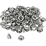 100pc 1/4" Grommets Eyelets for Clothes, Leather, Canvas - Self-Backing