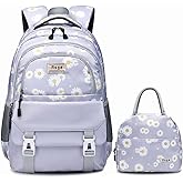 Asge Backpack for Girls Backpack Teenage School Backpack College Bookbag for Kids Casual Daypack with Lunch Box