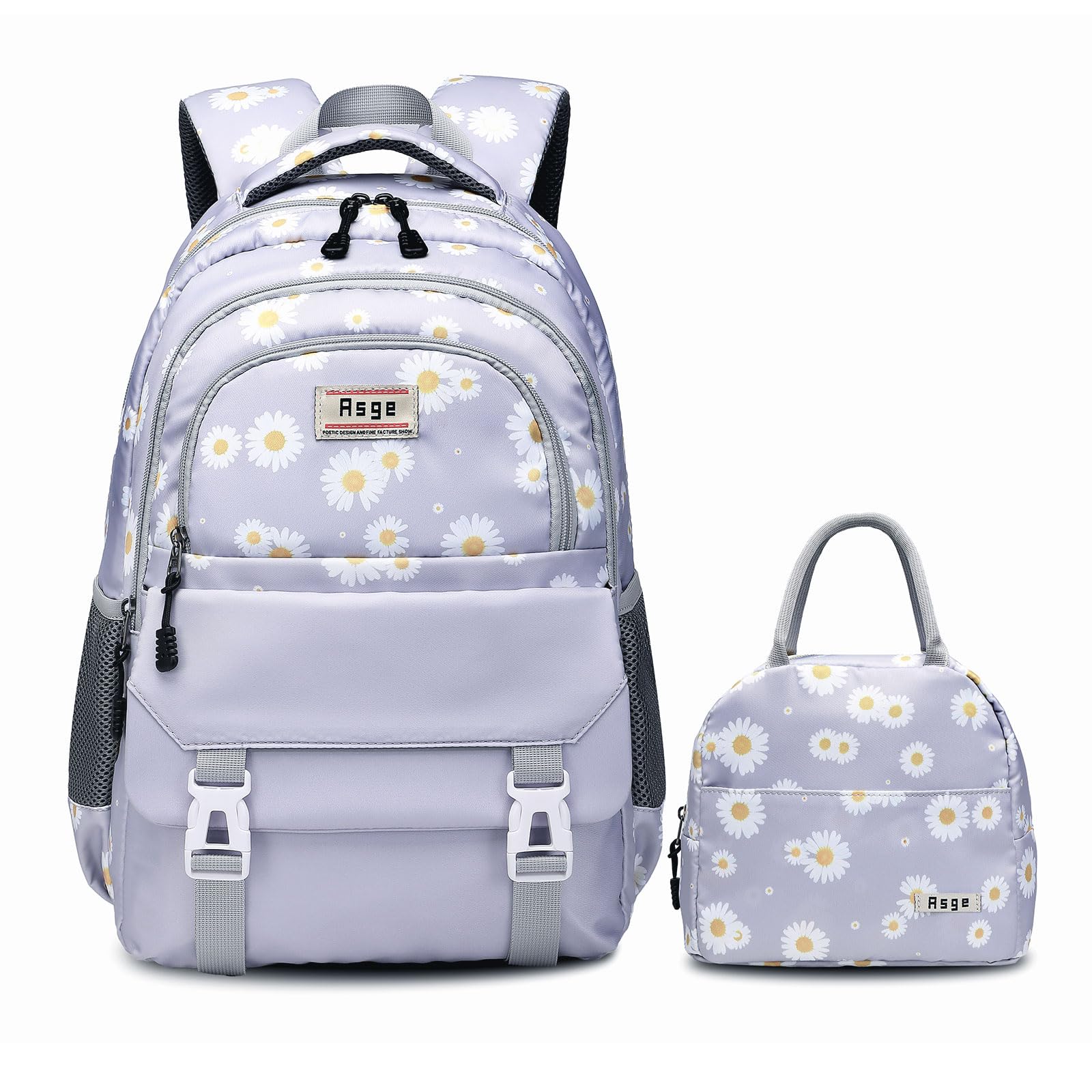 Photo 1 of Asge Backpack for Girls Backpack Teenage School Backpack College Bookbag for Kids Casual Daypack with Lunch Box