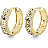 REDSUN Hoop Earrings for Men Women 925 Sterling Silver Silver/Gold/Black Huggie Earrings Hypoallergenic Celtic Rune Jewelry for Him Her Birthday Valentines Day Gifts