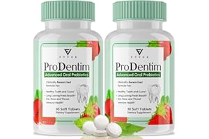 FYVUS (2 Pack) Prodentim Chewable Tablets Dental Candy Melts for Gums and Teeth, Advanced Oral Probiotics Pro Dentim Soft Dissolvable Chews, Prodentum Bad Breath Mints Mouth - Strawberry Flavor (60 Tablets)