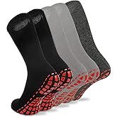 NOVAYARD 5 Pairs Non Slip Socks Hospital Diabetic Non Skid Slipper Socks Men Women