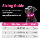 PcEoTllar Light Up Dog Collar Rechargeable Waterproof Pink Size S view 6