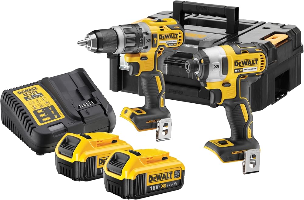 DEWALT 18V XR Brushless Twin Kit 2x 4AH Batteries DCK266M2T TSTAK Drill Driver