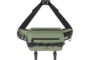 THKFISH Waterproof Fishing Waist Pack with Fishing Rod Holder, Fishing Tackle Bag with Adjustable Strap,Lightweight Sling Fis