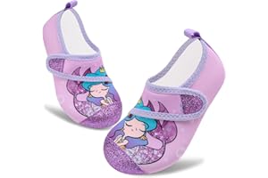 VIFUUR Kids Water Shoes Boys Girls Barefoot Water Sports Socks Hook&Loop Beach Shoes Quick Dry Aqua Socks Swim Walking Outdoor Sports for Toddler