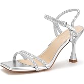 Viciously Vixen Women's Kitten Heels Strappy Lace Up Sandals | 3 Inch Stiletto Heel, Square Open Toe, Weddings, Prom, Parties, Graduation, Ankle Strap Shoes