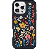 OtterBox iPhone 16 Pro Max Symmetry Series Cactus Leather Embroidery for MagSafe - Enchanted Garden Blue