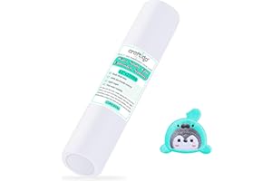 Craftido Clear Wash Away/Water Soluble Embroidery Stabilizer Topping Film 12" x 25 Yd/roll Compatible with Most Hoops 25µm Light Weight for Machine Embroidery and Hand Sewing