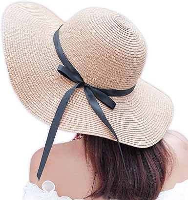 sun hat with black bow