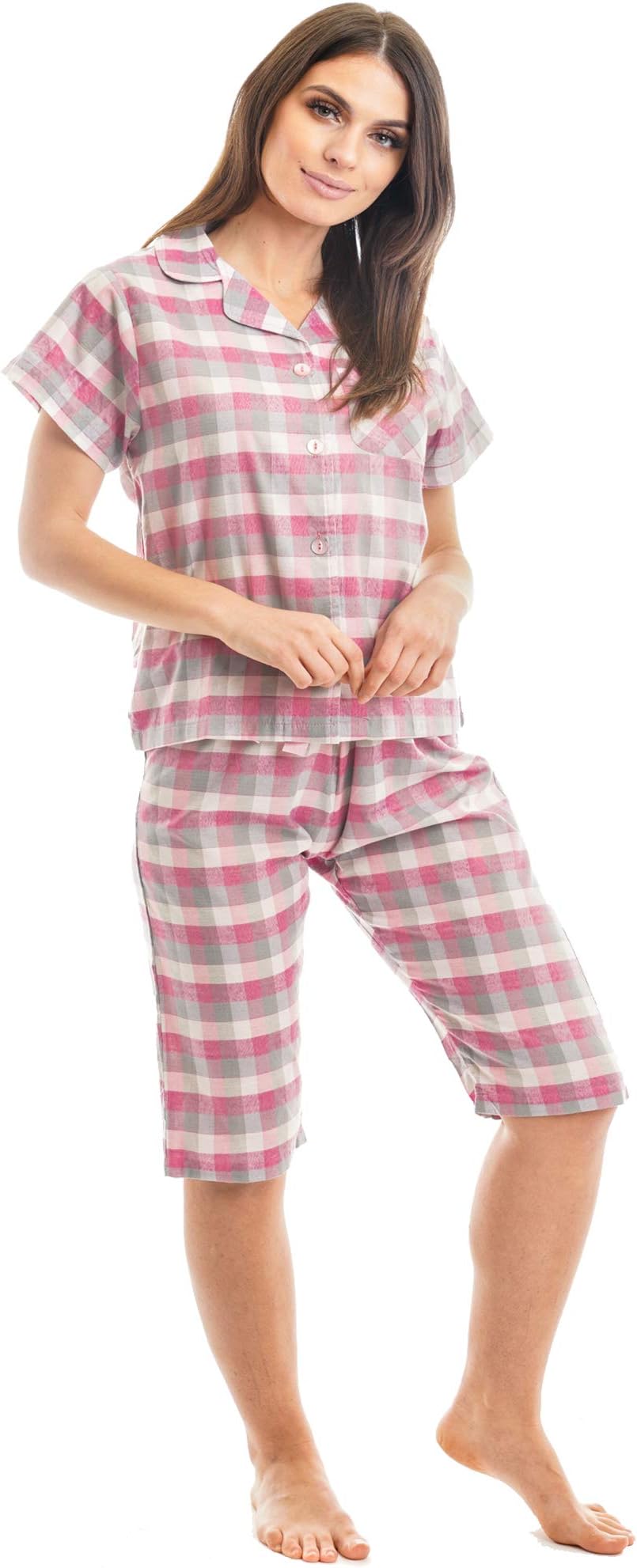 Ladies Pyjamas Suit Three Quarter Set Cotton Summer Loungewear Nightwear pjs
