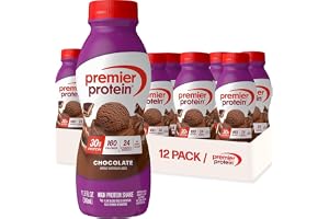 Premier Protein 30g High Protein Shake, Chocolate, 12 Pack | 160 Calories, 24 Vitamins & Minerals, No Added Sugar, Supports M