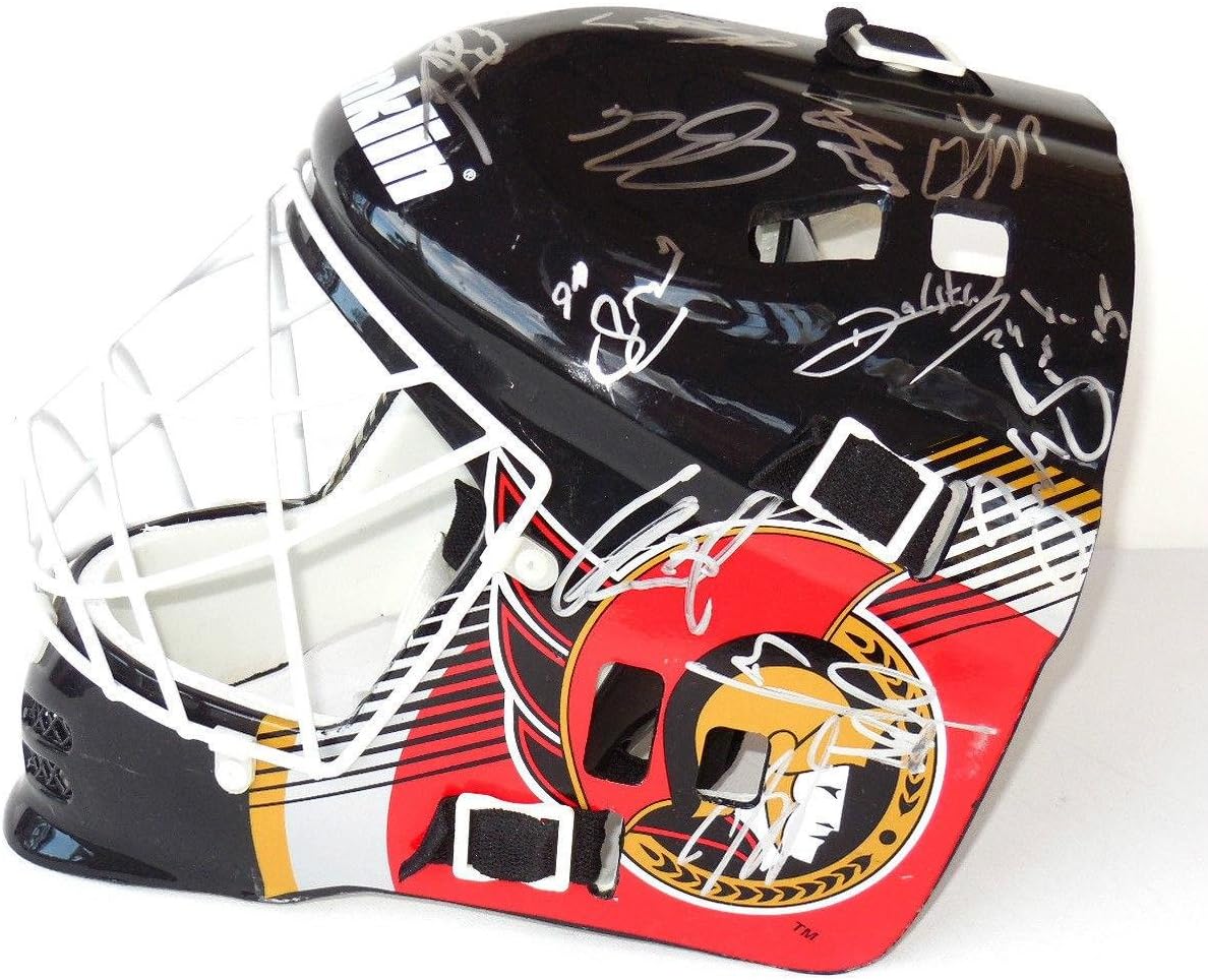 2013/14 OTTAWA SENATORS TEAM SIGNED GOALIE MASK! Display