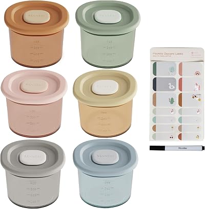 Moonkie 6 Pack 120ml Silicone Baby Food Containers with Airtight Lids