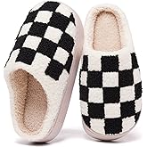 JouraLiyon Checkered Girls House Slippers,Comfort,Wool-Like Plush Fleece Lined,in Winter Keep Warm,Slip-On for indoor