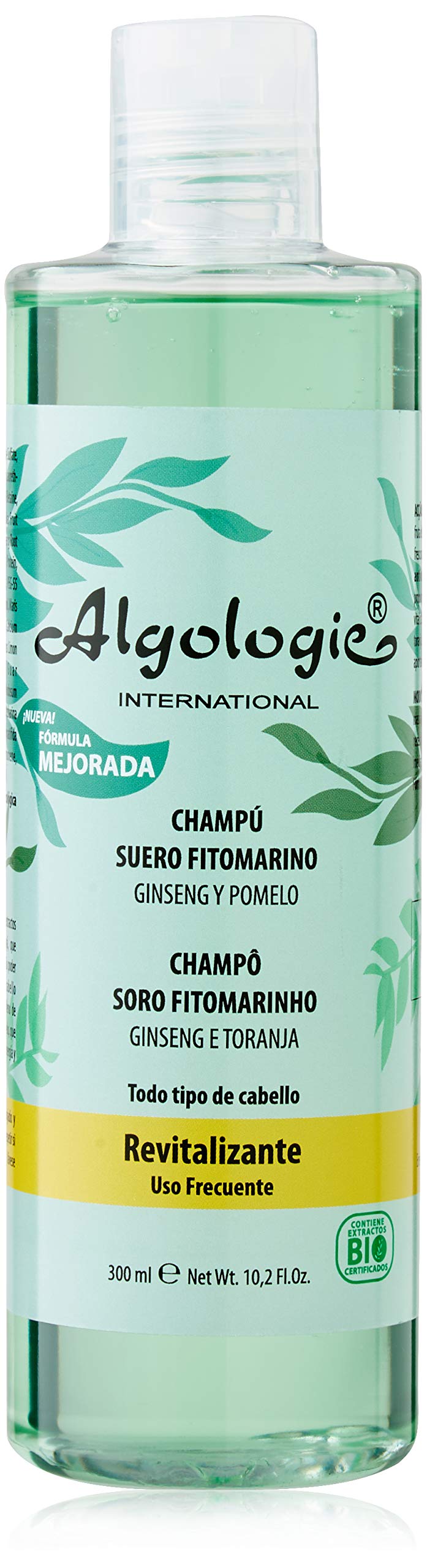 Algologie International Shampoo Serum fitomarino, Revitalising, with Ginseng and Grapefruit Extracts, Mango, Lemon and Passion Fruit – 300 ml