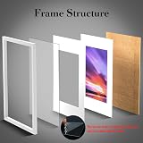wyewye A3 Wood Picture Frame 44.5x32.2 cm with A3 Outer, Plexiglass, White view 4