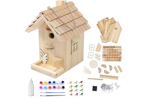 Rioychan Wooden Birdhouse Kit for Adults to Build, DIY Bird House for Outside Woodworking Adult Crafts, Hanging Birdhouse for