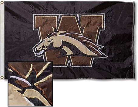 Amazon ウェスタンミシガン大学 刺繍とステッチ入りナイロンフラッグ College Flags And Banners Co スポーツファングッズ