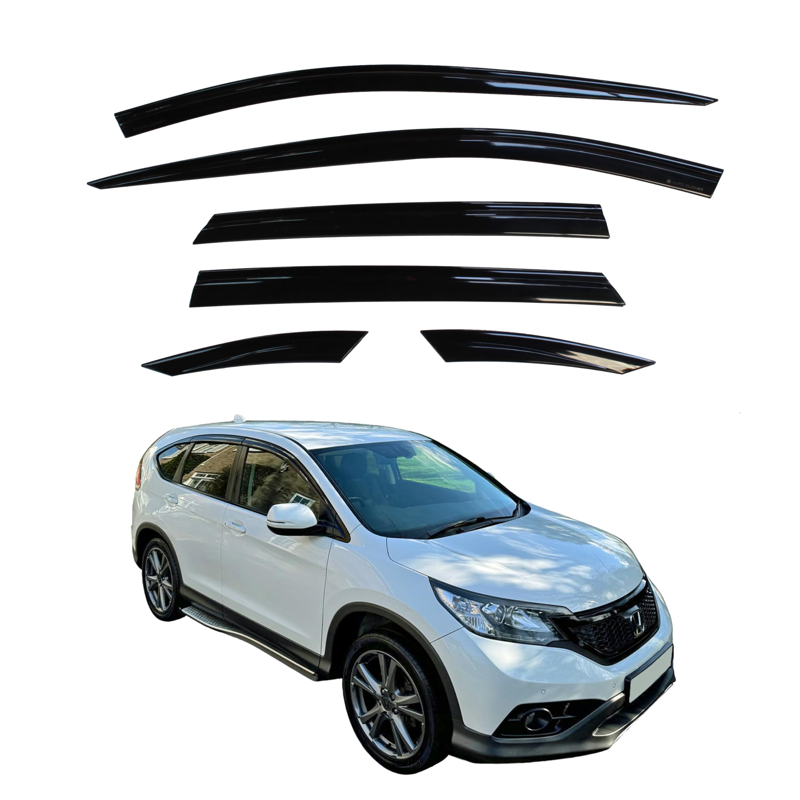 AUTO CLOVER Wind Deflectors Set for Honda CRV 2012-2017 (6 pieces)