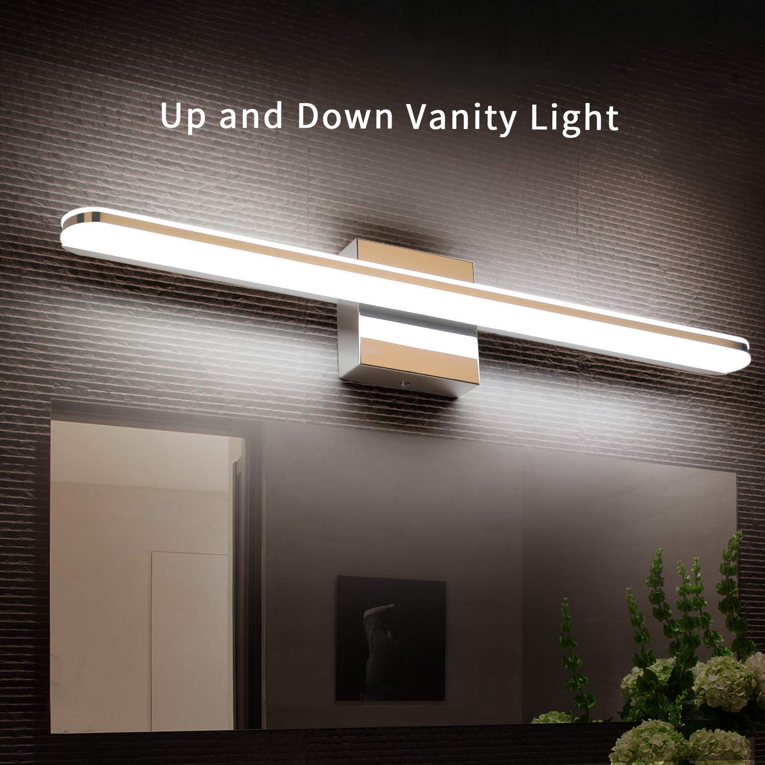 Pasoar 16 5in Led Bathroom Vanity Lights Fixtures Up And Down Makeup Mirror Wall Light 9w Cool White 6000k Ip44 Sconce Lighting Chrome Wall Lights Tools Home Improvement