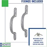 IRONTITE 2pk D Door Pull Handle Galvanised Cast Iron Gate Shed Barn Handle view 2