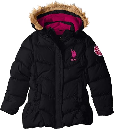 polo bubble coat with hood