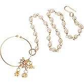 Touchstone Indian Bollywood Desire Designer Bridal Jewelry Nath (Nose Accessory) in Gold Tone for Women.