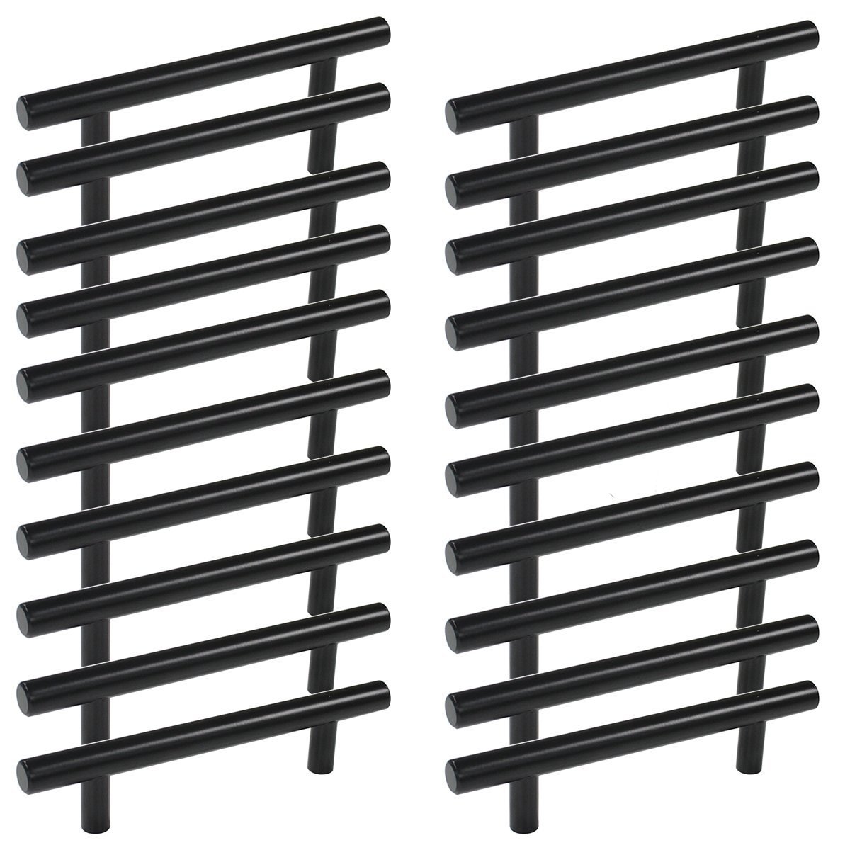 MARGUERAS 20pcs T-Bar Handle Kitchen Cabinet Door Handles Drawer Cabinet Bedroom Furniture Draw Black Entraxe 160 mm