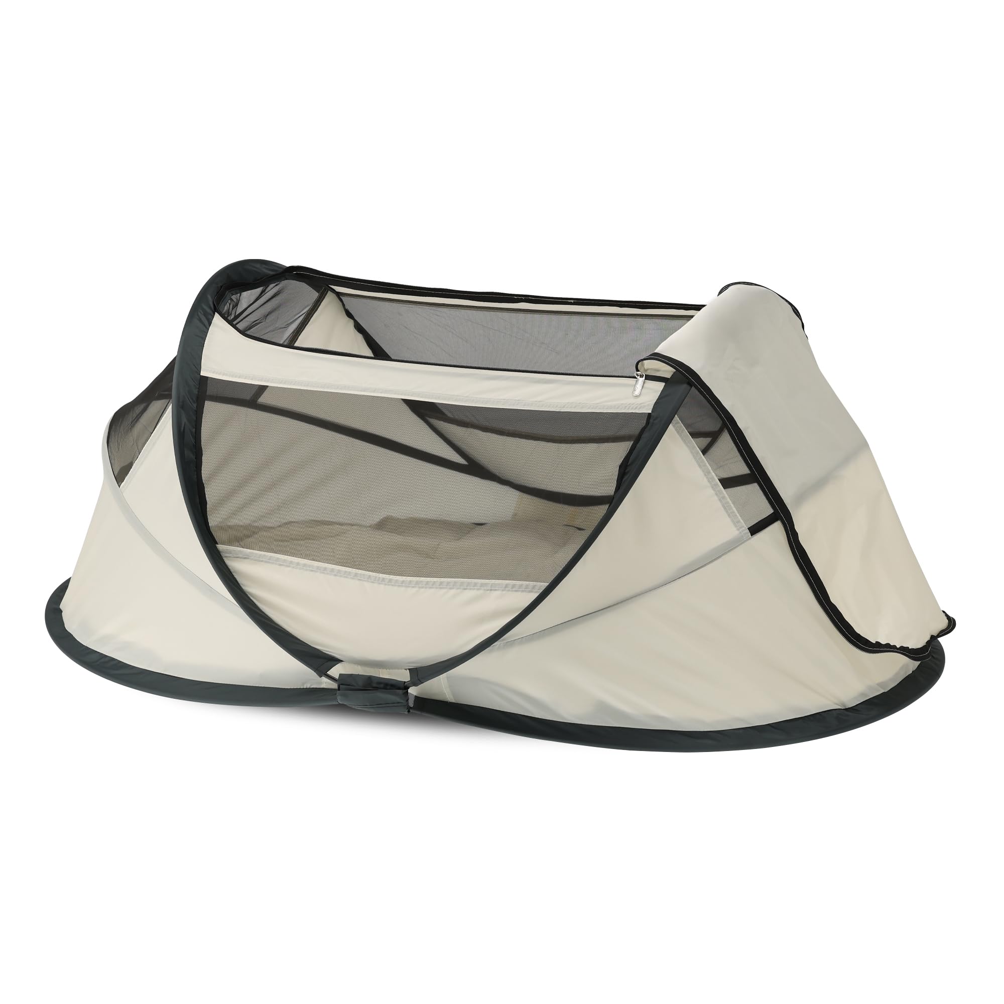 DERYAN Travel Cot BabyBox - Pop-up System - Set up in only 2 Seconds - Comfortable and Functional - Including Sleeping Mat and Carrying Bag - Cream