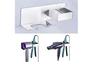 WAYASI Hair Straightener Holder for Wall, Adhesive Straightener Holder, Blow Dryer Holder Wall Mounted, Stainless steel Hair Dryer Holder Curling Iron Organizers Storage, Bathroom Hair Tools Holder
