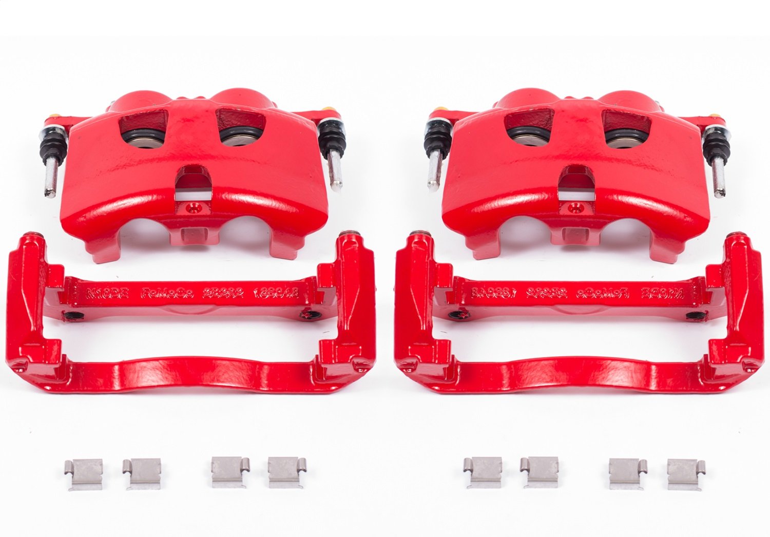 Power Stop S5404 Front Pair of High-Temp Red Powder Coated Calipers For ...