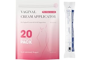 Zynkique Disposable Vaginal Applicator 1.5ml Injector Vaginal Cream Applicators with Dosage Measurements, Fit Most Lubricants Creams & Gels 20 Pack Individually Wrapped