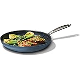 OXO Enhanced 10” Nonstick Frying Pan Skillet, Ceramic PFAS-Free Cookware, Stainless Steel Handle, Eggs & Omelets, Dishwasher & Oven Safe, Storm Blue