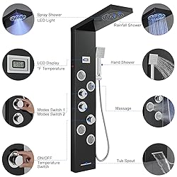 TSIBOMU Shower Panel Tower System with LED Rainfall