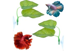 QIVORIMITH Beta Fish Toys,2 PCS Betta Fish Leaf Hammock,Betta Fish Tank Decorations Aquarium Decor for Sleeping Resting Hiding Playing Breeding