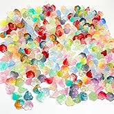 MaehSab 300 Pcs Glass Beads for Jewelry Making, Colorful Trumpet & Bell Flower Crystal Loose Beads, Bulk for DIY Projects