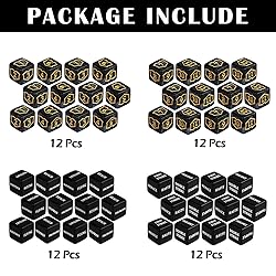 48 Pcs Abilities Keywords Counter Dice Black Shield