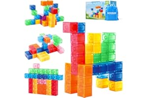 BENOKER Magnetic Blocks, Magnetic Building Blocks for Toddlers 3+, Montessori Toys Preschool STEM Educational Sensory Magnet Tiles for Kids Boys and Girls Classroom Must Haves
