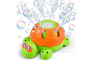 BIULOTTER 2 in 1 Sprinkler for Kids Summer Toys, Spinning Turtle & Bubble Machine Water Toys Toddler Outdoor Toys Backyard Games Splashing Fun Outside Toys Kids Sprinkler Gifts for Boys Girls