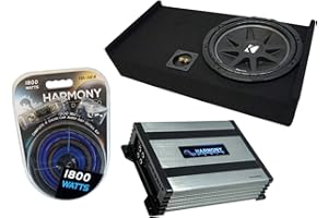 Harmony Audio Compatible with 2009-2020 Ford F-150 Super Crew Truck Kicker Bundle Comp C12 Single 12" Sub Box Enclosure & Harmony HA-A400.1 Amp